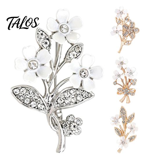 Clothing Decoration Pin Rhinestone Flower Brooch Pin, Bling Floral Lapel Coats Jewelry for Women, Coat Shirt Sweater Dress Decorative Accessory