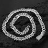 European American High-End Trendy Unisex Rhombus Cuban Link Chain Necklace Sterling Silver Zircon Hip-Hop Personalized Gift