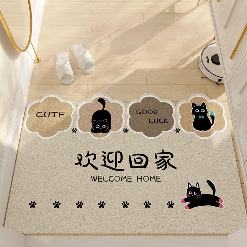 Entry Door Floor Mat Entrance Silk Circle Floor Mat Door Scraping Mud Foot Pad Cartoon Dirt-Resistant Foot Pad