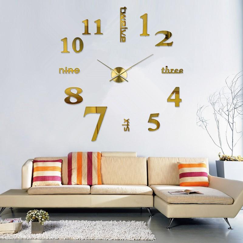 Acrylic 3D Digital Wall Clock, DIY Wall Sticker for Home & Living Room Decor