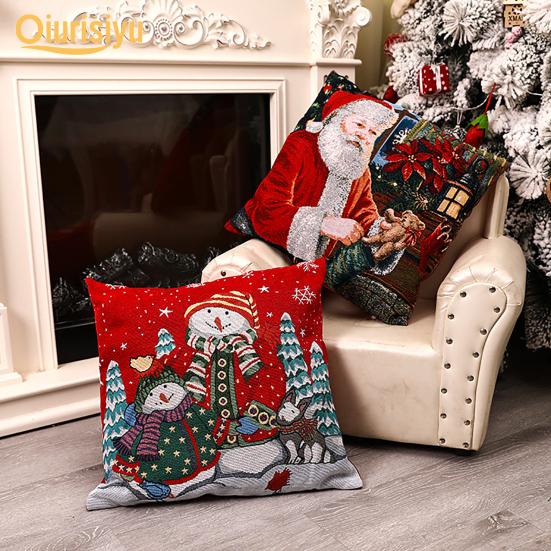 Christmas Cushion Cover Santa Claus Xmas Party Pillowcase Sofa Living Room Decor Christmas Cushion Cover Santa Claus Xmas Party Pillowcase Sofa Living Room Decor