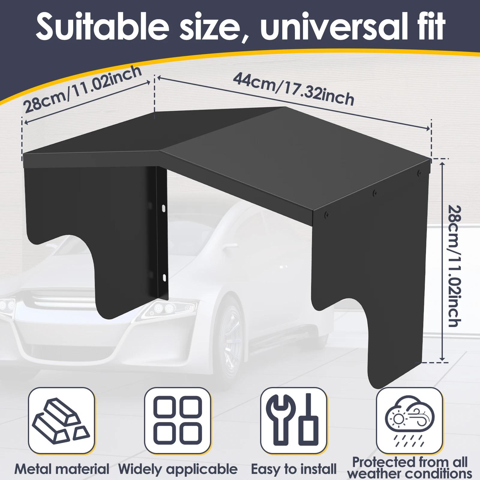 

Metal EV Charger Protective Cover Outdoor Electric Vehicle Charging Station Protective Roof with Installation Accessories Black 44x28x28cm чёрный