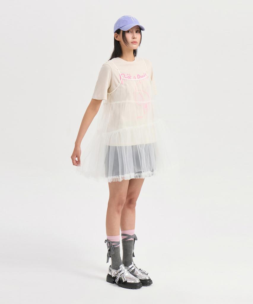 LUCKY CHOUETTE Chouette Point Basic Fit Half Sleeve T-Shirt (Ivory) Lftam25480Ivx