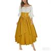 Renaissance Costume Dress With Asymmetric Hem And Puffed Sleeves For Artistic Cosplay And Vintage Events