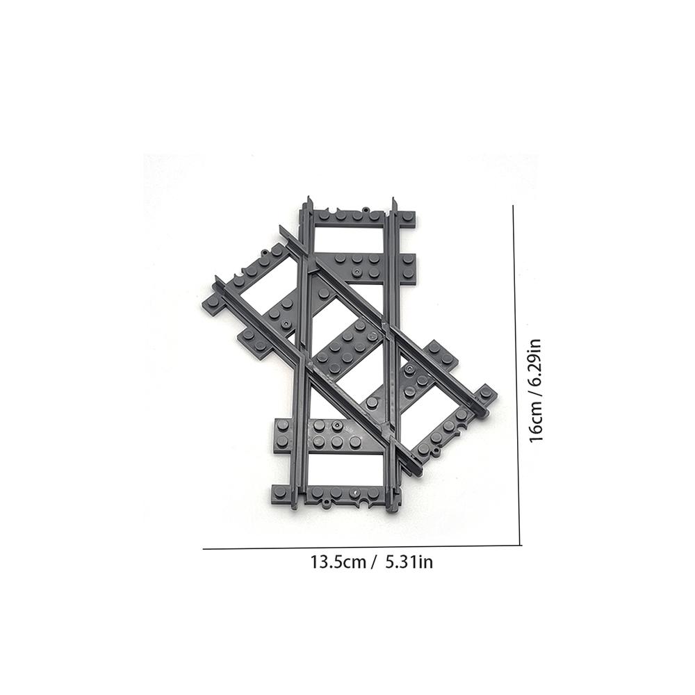 City train track expansion set, straight track, curved track, branch track, DIY assembly building block toy accessories
