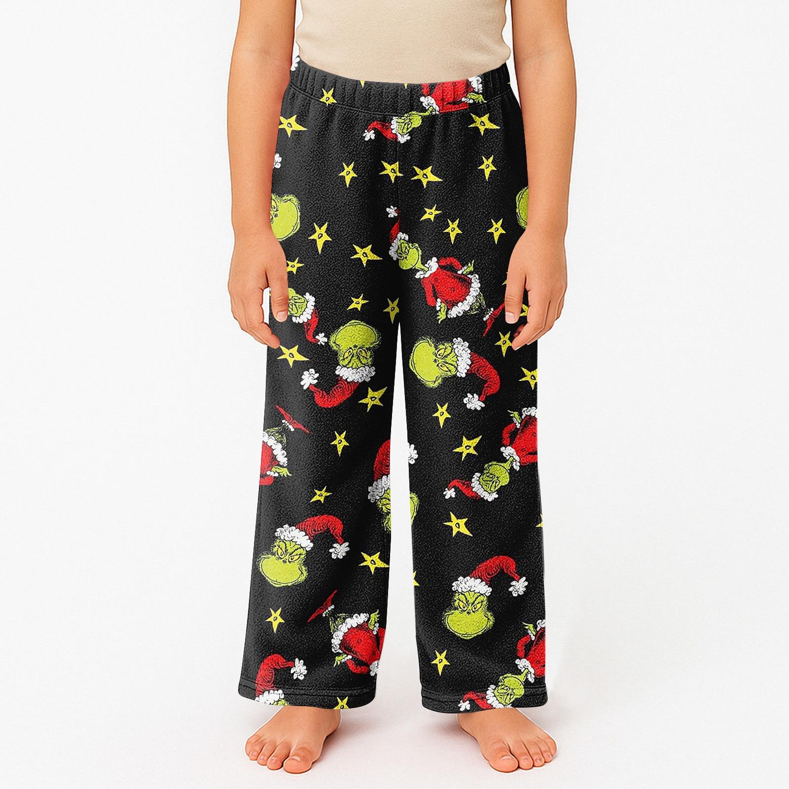 

Детские пижамные брюки с принтом, мягкие, удобные, детские зимние пижамные брюки 140 винный