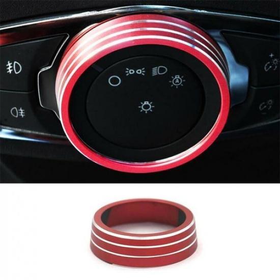 Headlight Switch Control Button Trim Red For Ford Mondeo Fusion 2013-20 Aluminum