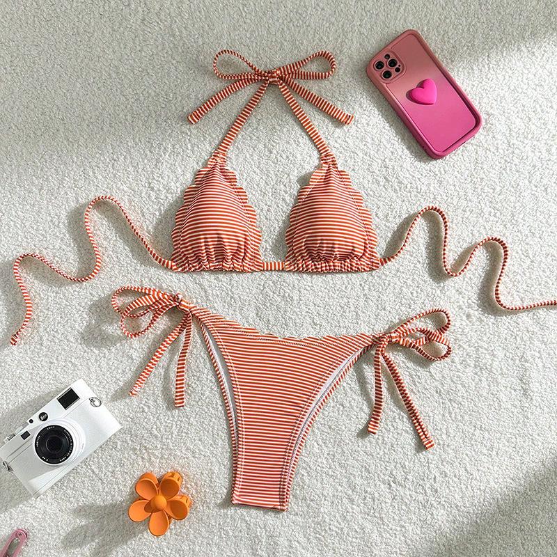 TS JYL-BK159 Bright Print Bikini, Two-Piece Trendy Swimwear For Spa S