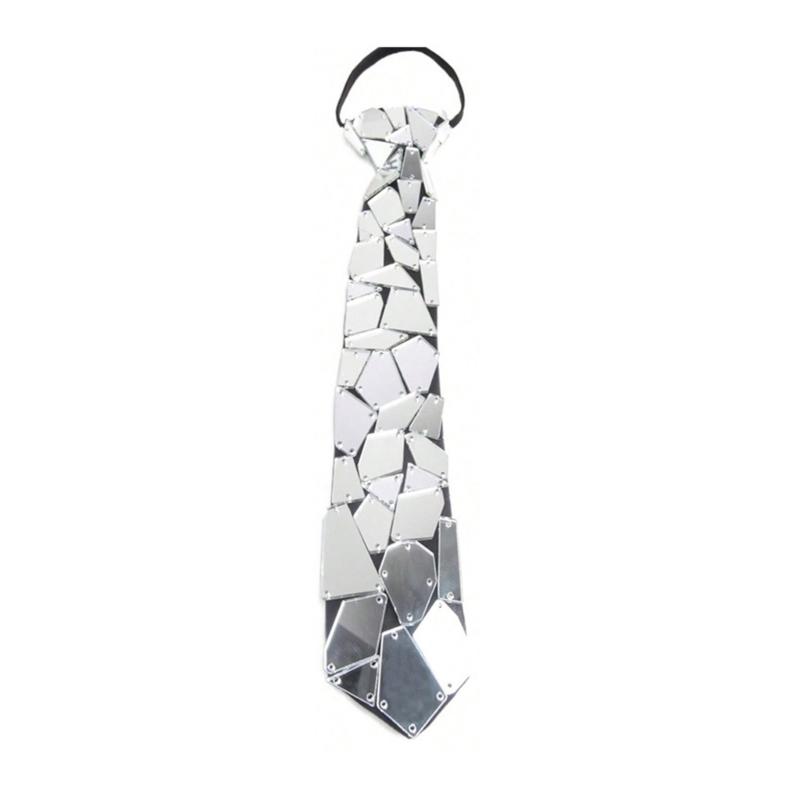 Glittering Rhinestones JK Necktie Knot Free for Women Men Shimmering Neck Tie Club Party Necklace Tie Costume Neckwear