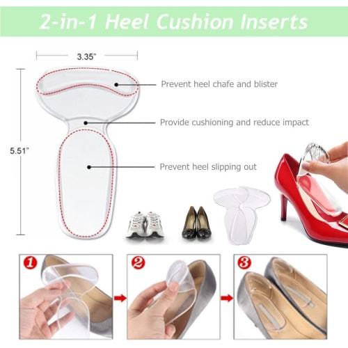 14-Piece Set of Clear Shoe Pads for Heels, Prevents Blisters and Chronic Heels
