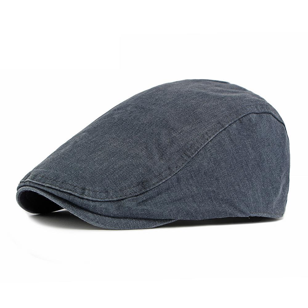 Cotton Cap Men's Forward Cap Solid Color Beret British Retro Front and Reverse Cap