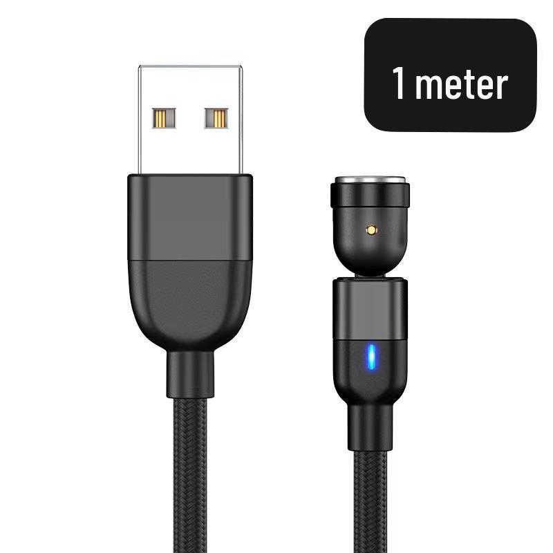540° Rotating Magnetic Fast Charge Cable, 3-in-1 Blind Suction Design, Bendable for Mobile Gaming