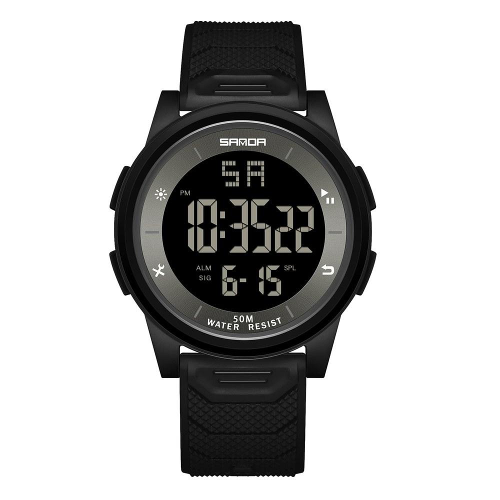 Timever Digital Wristwatch Men Slim Lightweight Sports Watch Waterproof LED Alarm Multi-function