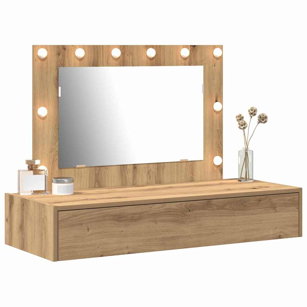 Makeup Table with Storage Brown 100 X 40 X 70 Cm Engineered Wood