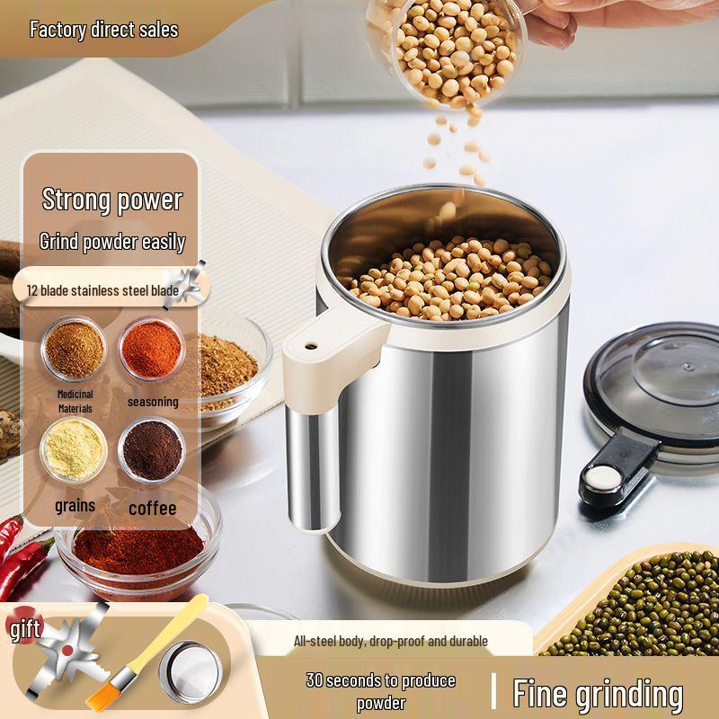 Compact Ultra-Fine Powder Grinder for Chinese Medicine & Grains