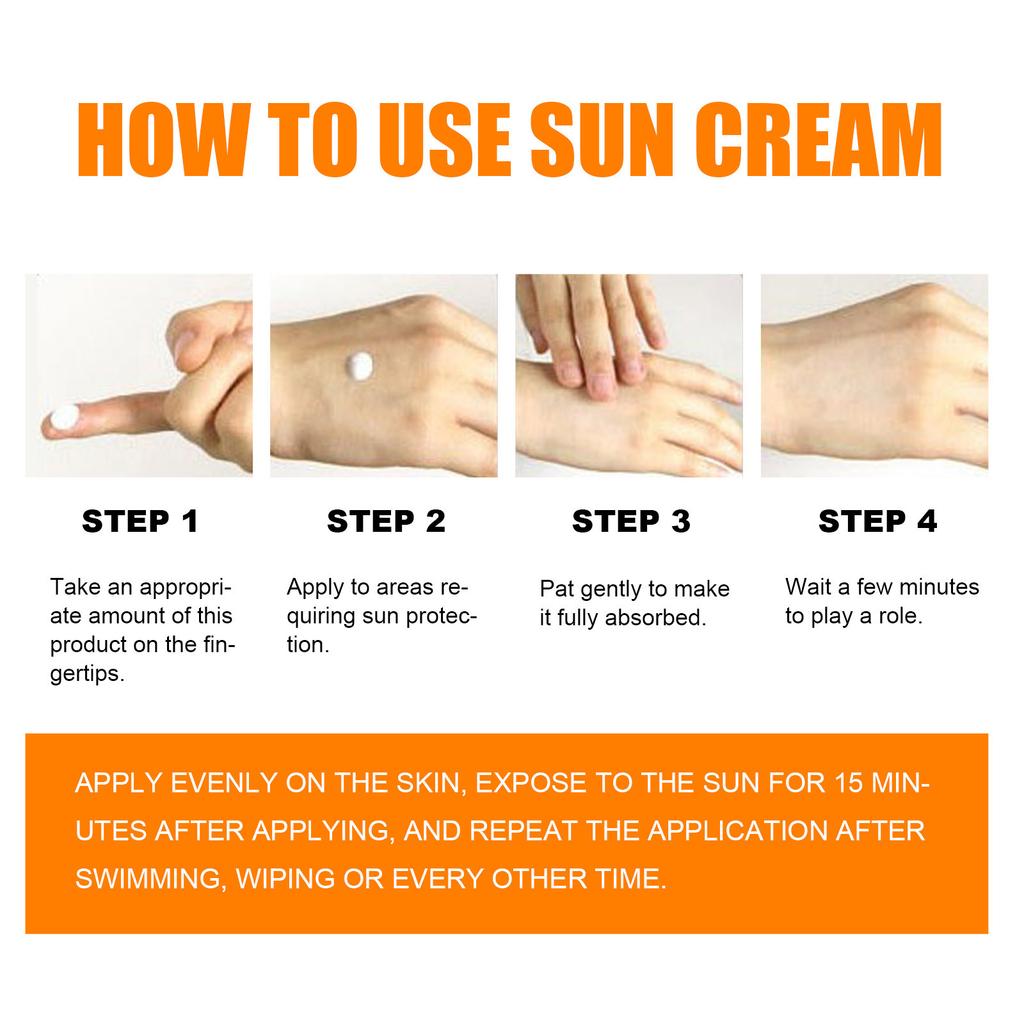 EELHOE Sunscreen Cream Moisturizing Protection Face Body Skin Care Lightweight Non-Greasy Summer 50g
