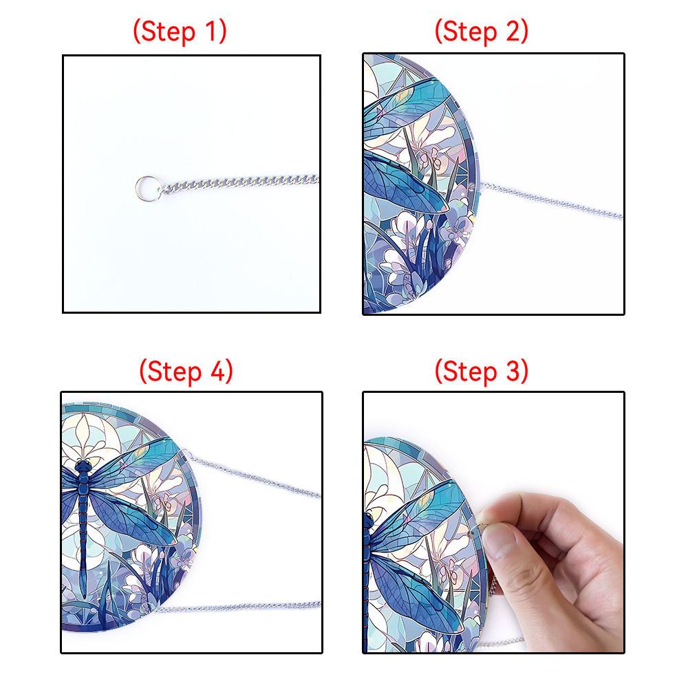 1pc Tree of Life Turtle Butterfly Dragonfly  Acrylic Home Wall Decoration Chain Pendant Pendant