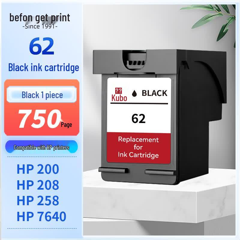 Befon Compatible 62/62XL Ink Cartridges for HP HPOJ200/258 Mobile Printer