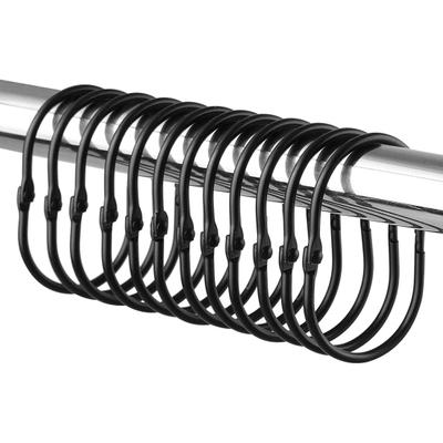 Yousheng 12Pcs Curtain Rings Anti-rust Coating Quick Installation Glides Easily Less Friction Bathroom Shower Curtains Rods Hangers Bathroom Supplies