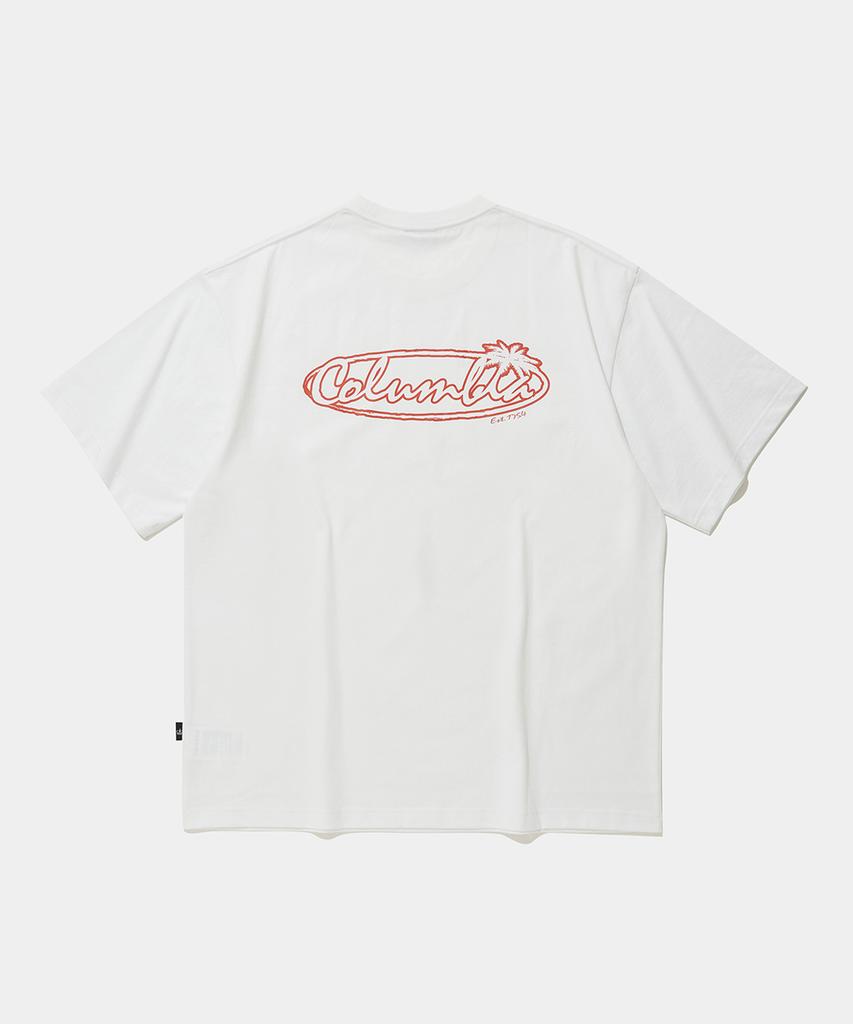 COLUMBIA UNIVERSITY Tropical Logo S/S T-Shirts_White