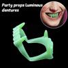 1/10Pcs Halloween Vampire Denture Luminous Fake Teeth Dress Up Props Horror Zombie Teeth Grim Reaper Braces Glow Party Supplies 5