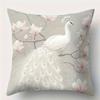 White Peacocks and Magnolia Blossoms Doublesided Printed Pillow Cover Short Plush Suitable Living Room Sofa Throw Cushion Cover