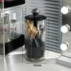Upgraded Press-Pop Makeup Brush Holder One-Touch Open Dustproof Organizer With Clear Lid For Vanity Desktop Bathroom 2 Colors