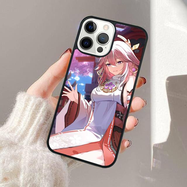 Genshin Impact Yae Miko Phone Case For iPhone 17 Air 13 12 14 15 16  Cover For Apple Pro Max Plus Coque