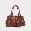 2026 Summer New Retro Rivet Large Capacity Commuter Underarm Tote Bag Shoulder Bag