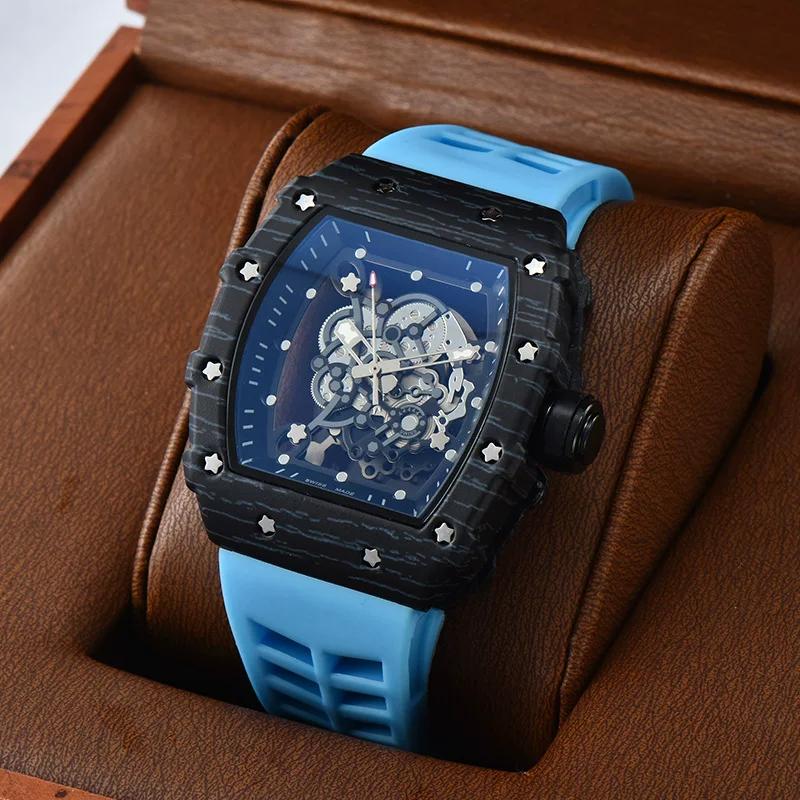 Precision Quartz Watch Stylish Wood Grain Watch Business Carbon Fiber Grain Quartz Watch Classy Creative Fashion Simple Clock
