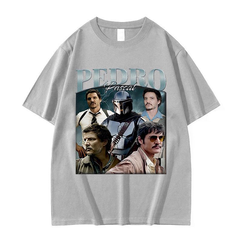 Limited Pedro Pascal Actor Graphic TShirt Unisex Women Retro Fashion Cotton Short Sleeve Tshirt ONeck Classic T Shirts Streetwear
