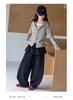 Mädchen Frühling/Herbst Faux Zweiteiler Hoodie und Weite Hosen Set - 2026 Neuer Stil für größere Kinder