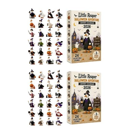 Halloween Blind Box Horror Ducks Advent Calendar 2026, 24-Day Spooky Countdown with 24 Funny Figurines Unique Collectible Duck Figures,