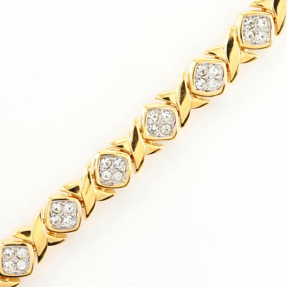 NINA RICCI Necklace Plated Gold/Rhinestone 72.0g Women Used