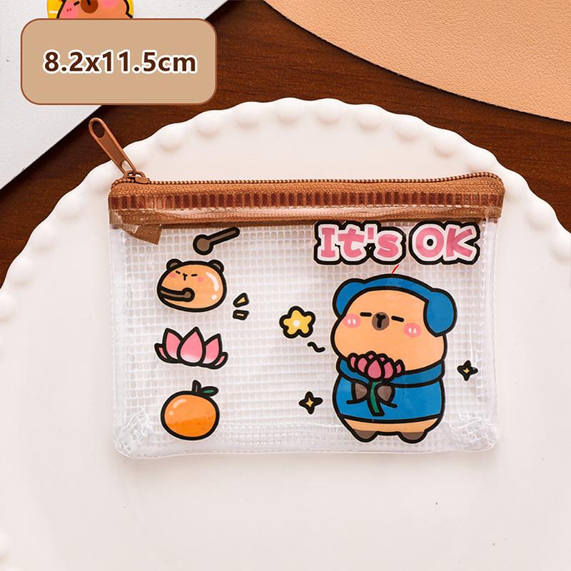 Portofel Mini Zero Capibara Desen Animat Pentru Femei Ușor La Modă Portabil Ruj Căști Geantă de Depozitare Portofel Drăguț pentru Monede