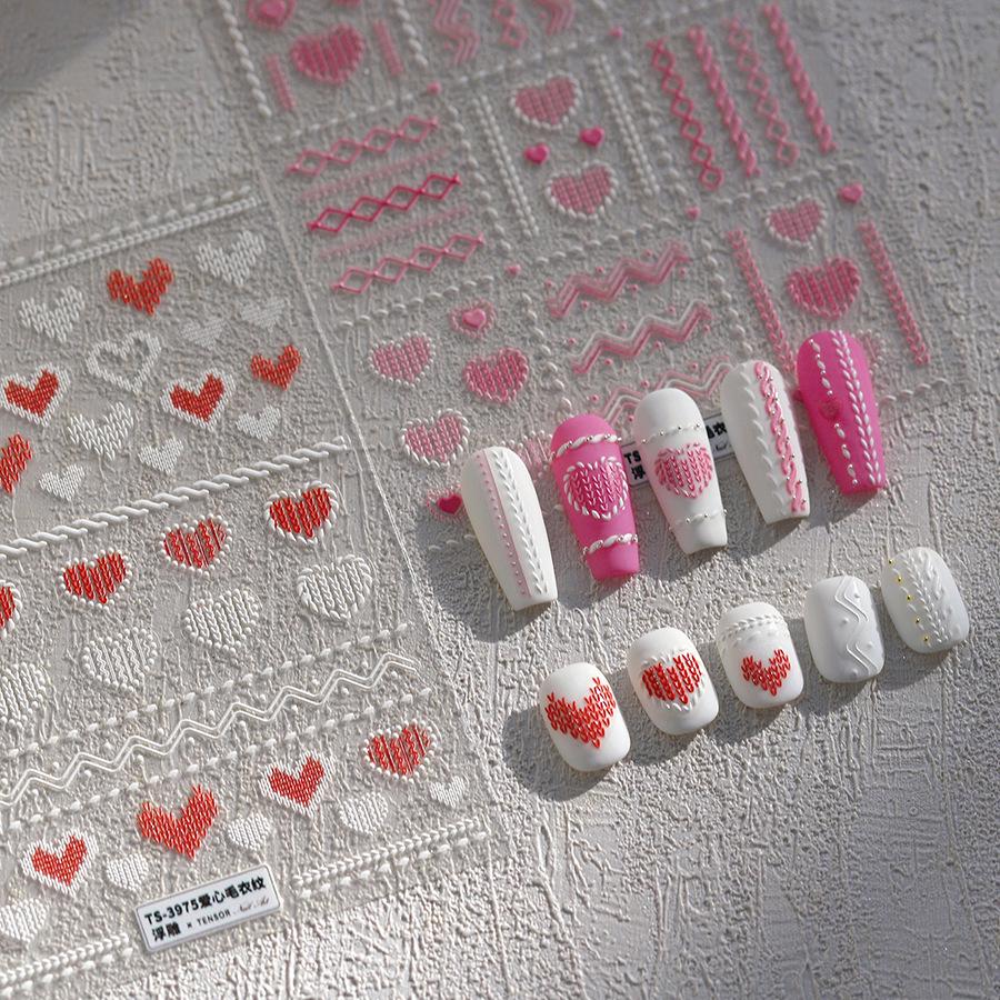 

Pink Heart Matte Iron Oxide Nail Art Stickers (TS-3974)