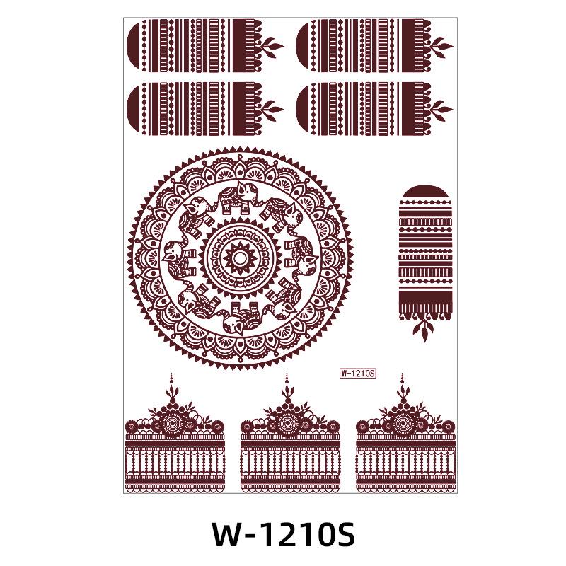 Zhengxiang 2025 Waterproof Brown Floral Lace Henna Tattoo Sticker