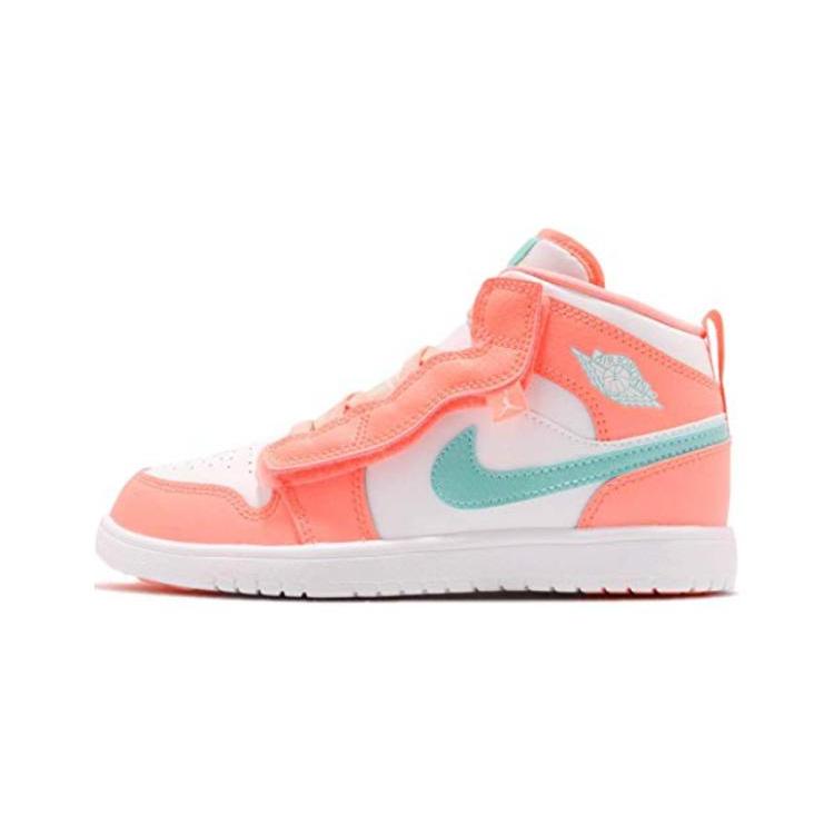 New Jordan Air Jordan 1 Mid Top Kids Lifestyle Shoes White Orange Children Aged 3 7 Years Old AT4612-814