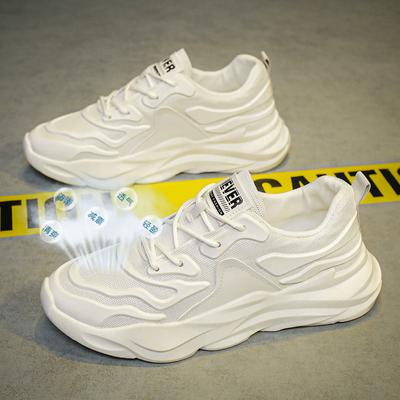 Moda Verão Sapatos Masculinos Novo Respirável Sapato Branco Casual Personalidade Homem Esportivo Tendência Combina com Tudo Outdoor Prancha Plataforma Tênis