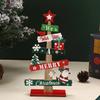 Runtow 1pc Wooden Xmas Tree Ornaments Santa Claus Snowman 2025 Merry Christmas Home Decoration New Year Desktop Decor Navidad