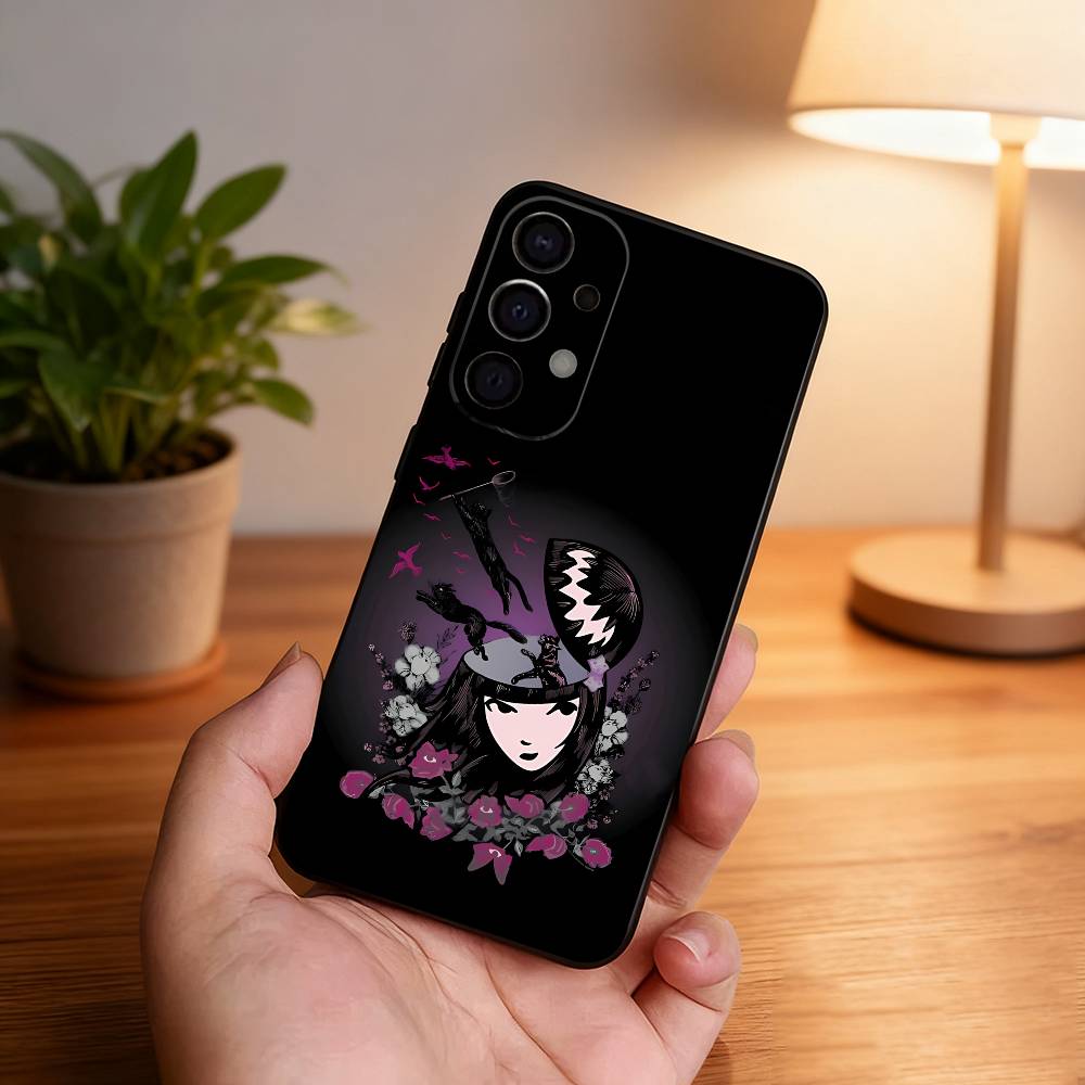 

E-Emily The Strange Black Cover Phone Case For Samsung S26,S25,S24,S21,S22,S23,S30,Ultra,S20,Plus,Fe,Lite,5G Samsung S20fe