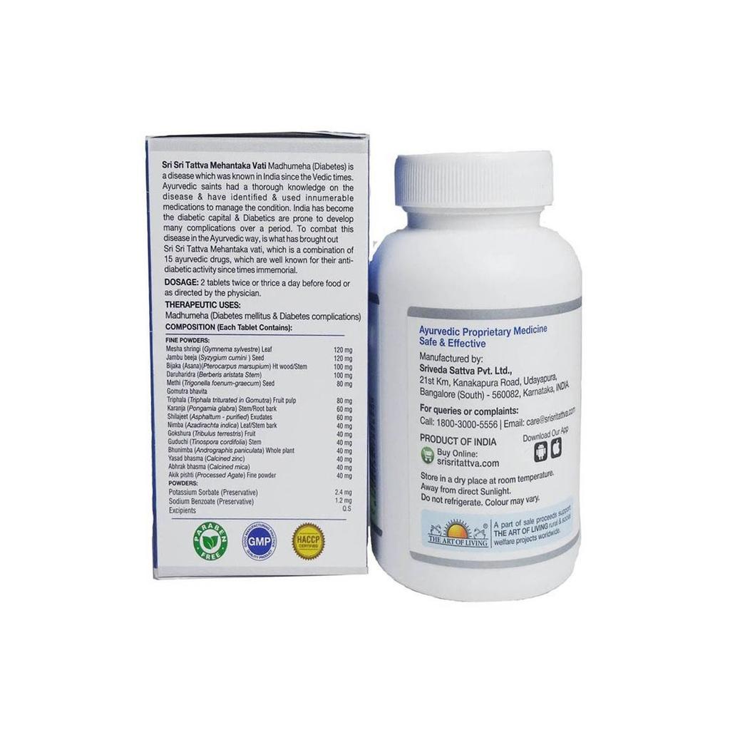 Mehantaka Vati (60 Tabs, 1000 Mg), Mehantaka Vati, Sri Sri Tattva