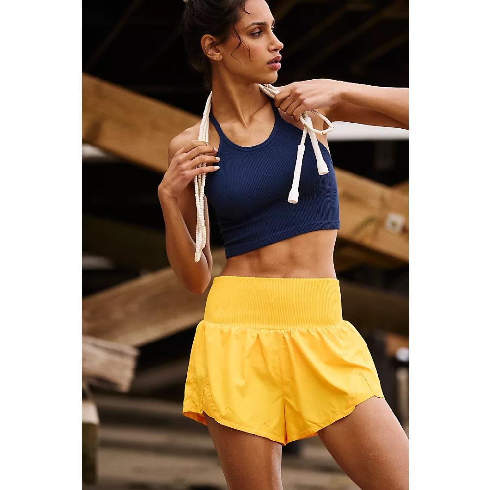 Women's Natural Waist Micro Elastic Knit Shorts Slim Sport Running Yoga Workout Hot Pants