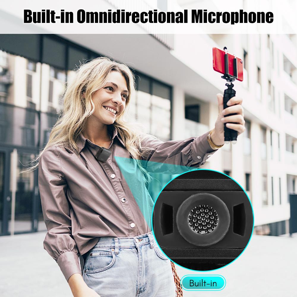 Mini sistem de microfon wireless 2.4G cu 1 transmițător + 1 receptor condensator omnidirecțional