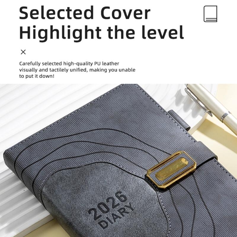 2026 Planner Organizers 365 Daily Pages Small Size PU Leather Cover Thick Linen Paper Suitable for Professional