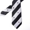 [Rachel] Animal Print Necktie, Dog Pattern, 100% Silk, Jacquard Weave, DogCat Design, Stripe Pattern, Small Design, One-Point Accent,