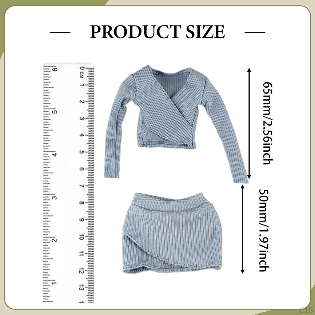 1:6 Female Crop Tops Action Figure Clothes Fashion Handmade Cosplay Long Sleeve Top for 12''