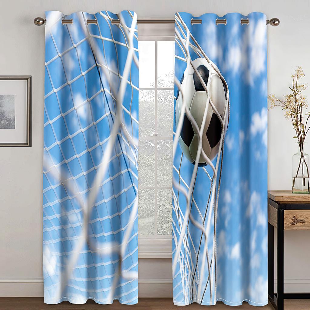 Fotbalový potisk písmen Závěs Obývací pokoj Ložnice Domácí dekorace Chlapecké nezbytnosti Polyesterový materiál Závěsy