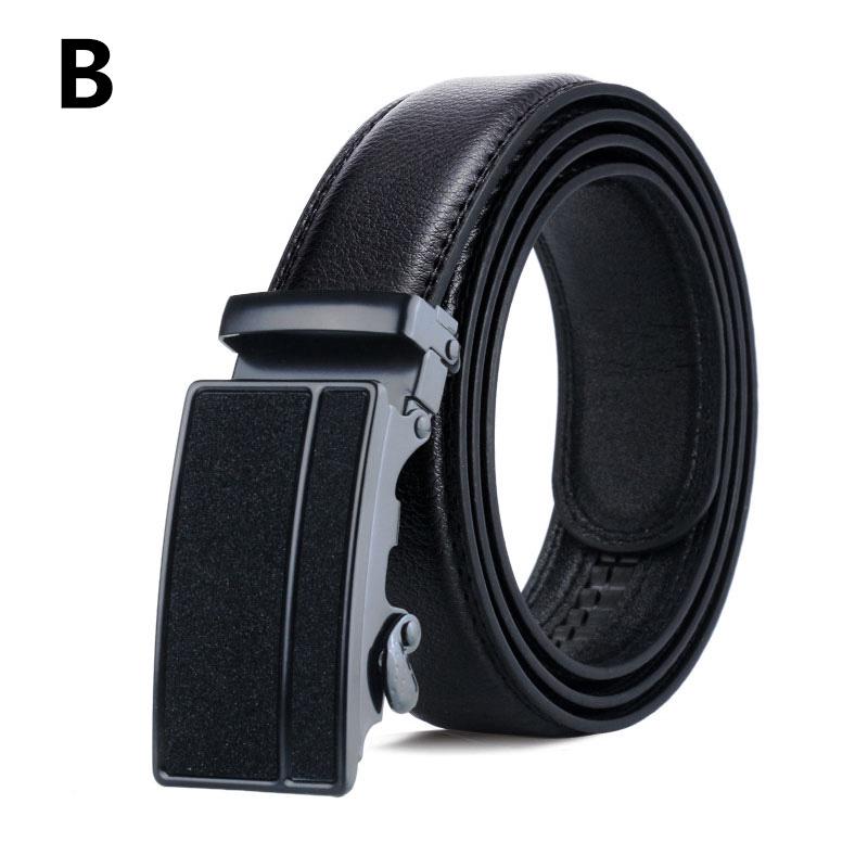Genuine Leather Belt For Waist Of All Sizes Automatic Buckle Super Black Color