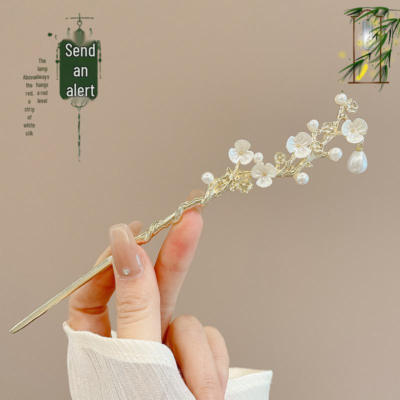 Ancient Chinese-Style Hanfu Hair Accessories: Elegant Updo Hairpins with Tassels for Women